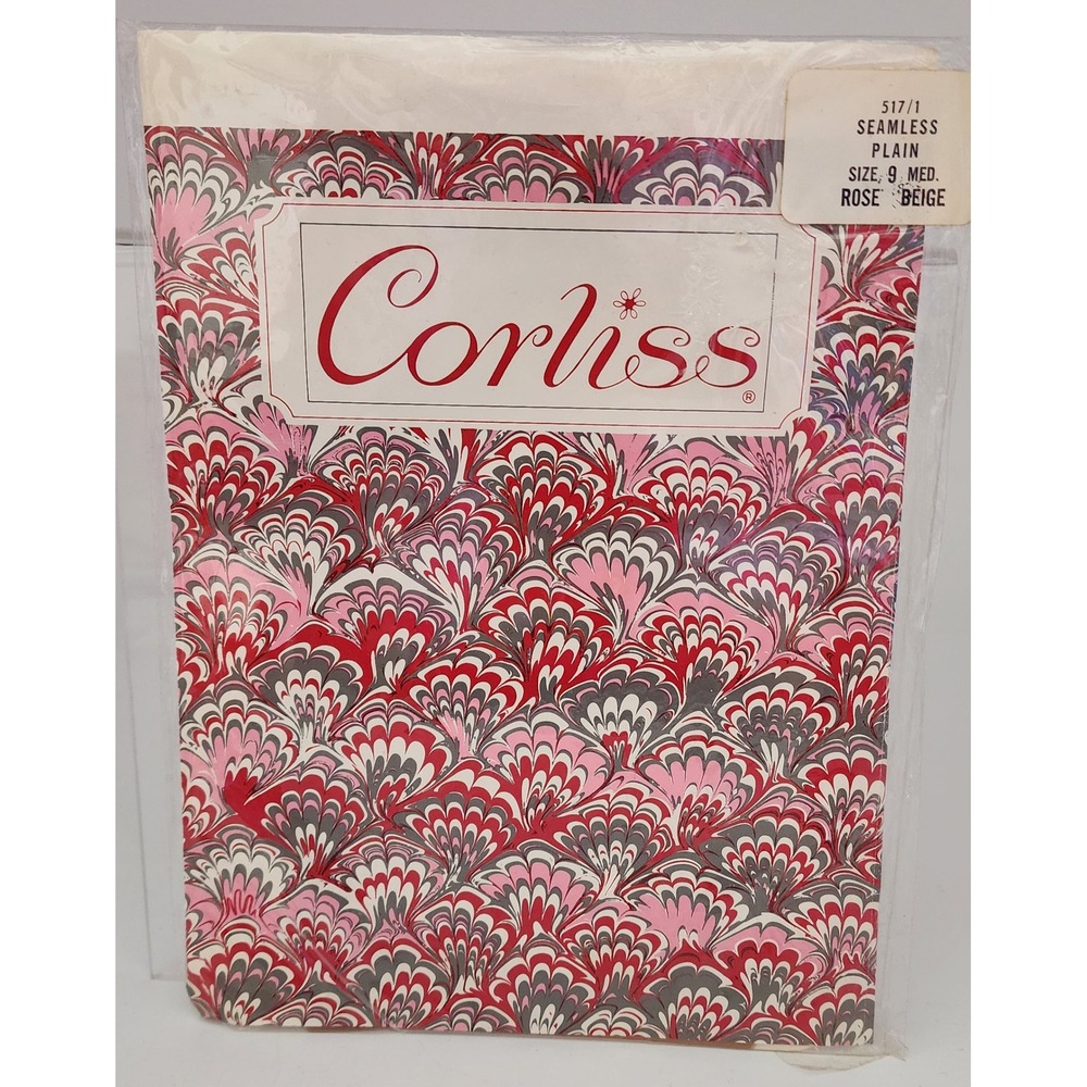 Corliss Stockings Womens 9 Med Rosey Beige Vintage Seamless Plain Run-Stop NOS